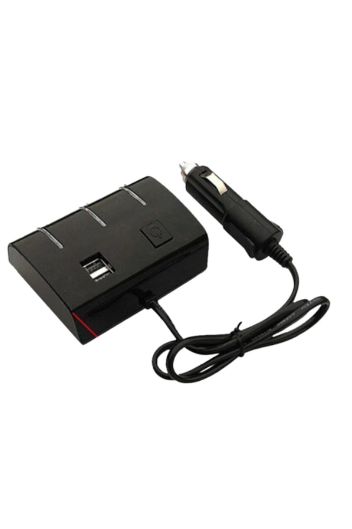 Araba Siyah 3’Lü Multi Soket Çakmaklık Bölücü Adaptör Usb Takılı Şarj Cihazı - küçük resim 8