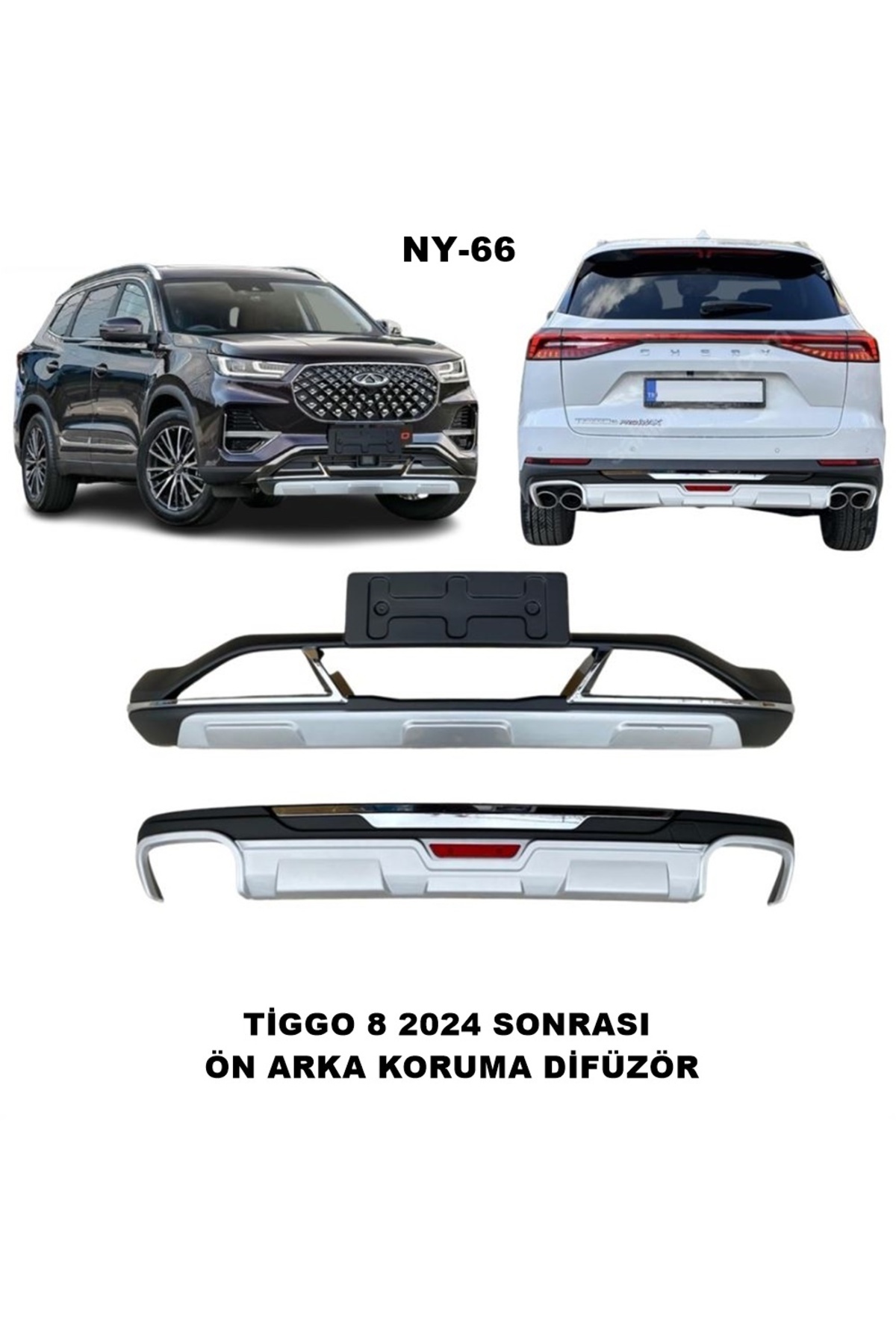 Chery Tiggo 8 Ön Ve Arka Tampon Koruma Difüzör Tiggo 8 Pro 2024 Sonrası Son Kasa Ön Arka Difüzör - küçük resim 6