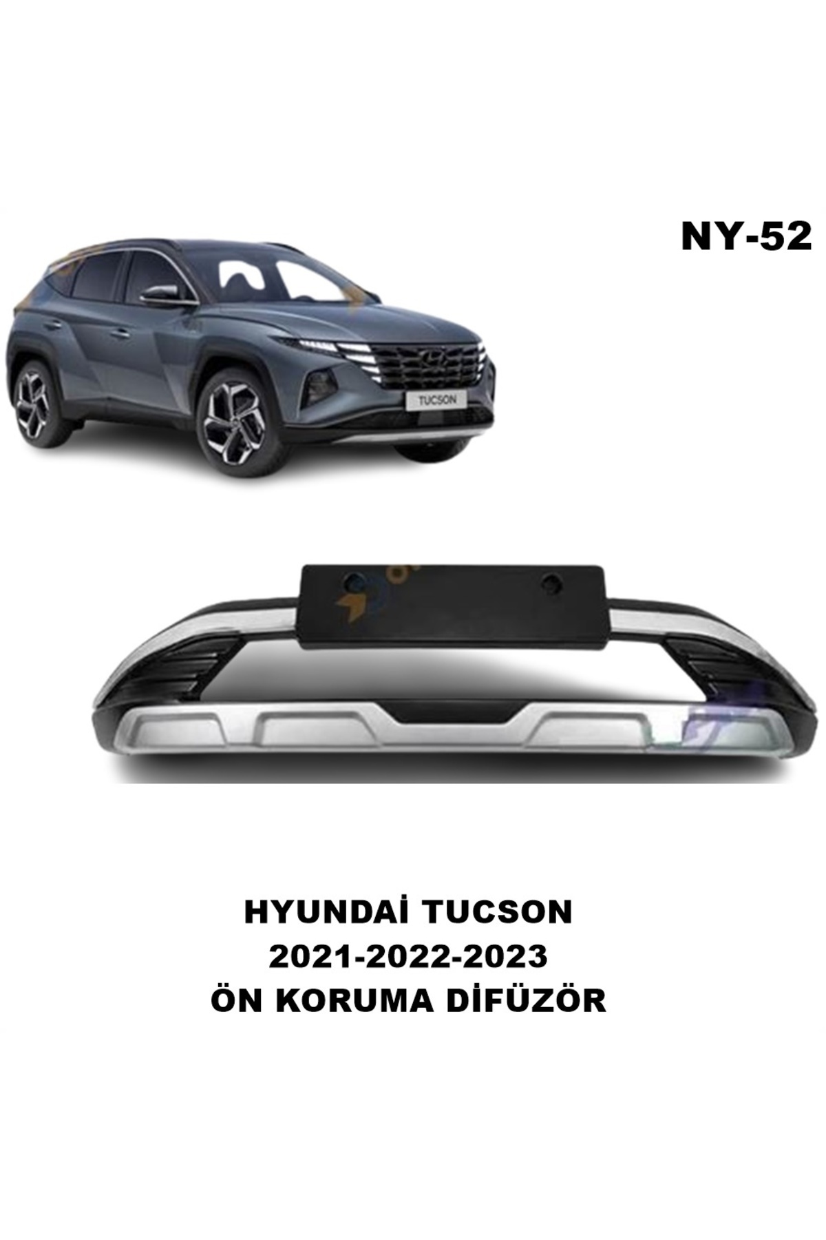 Hyundai Tucson Ön Tampon Koruma Difüzör Tucson 2021-2022-2023 Uyumlu Ön Tampon Difüzör - küçük resim 6