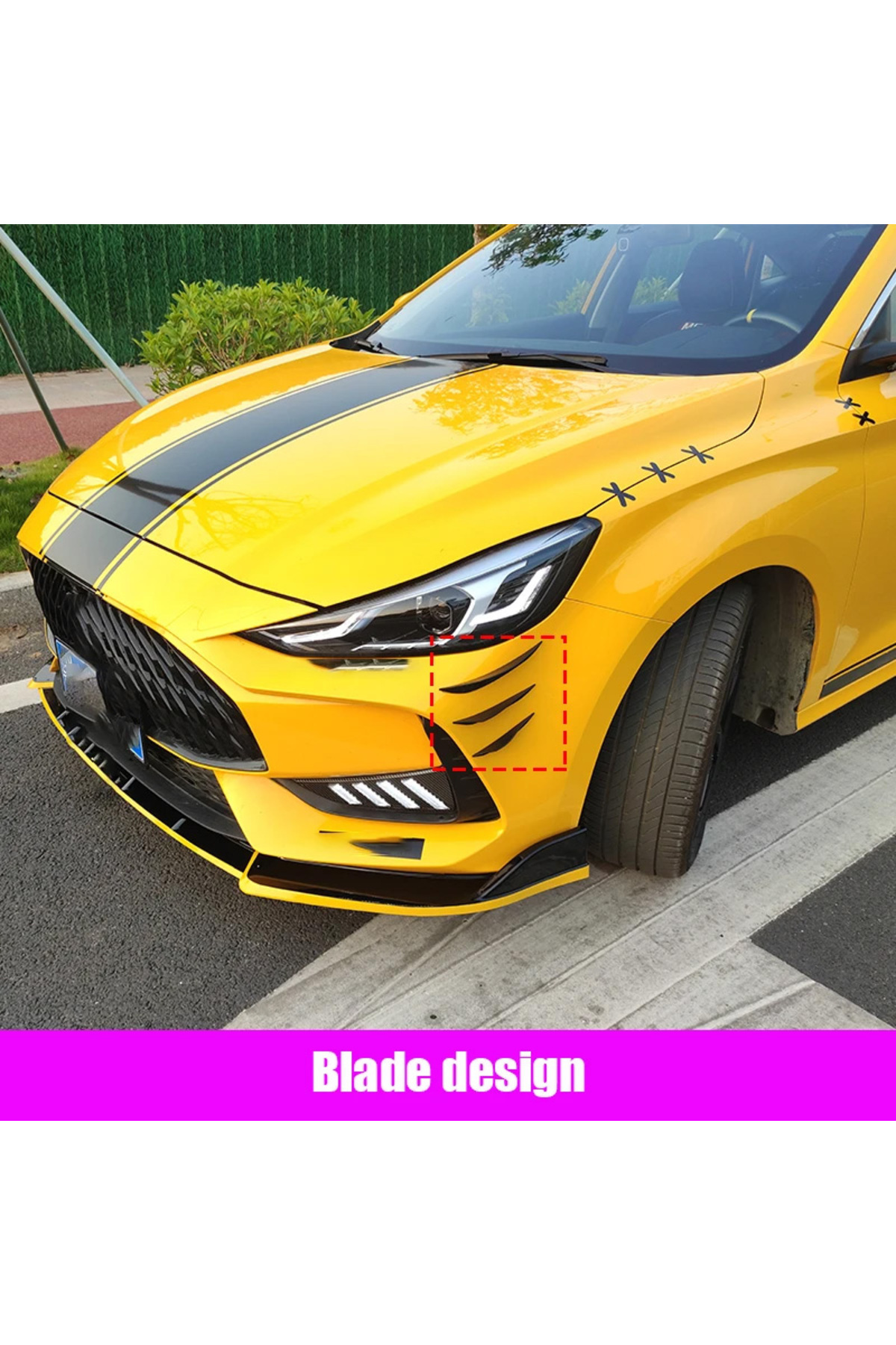 Her Araca Uyumlu Ithal Piano Black 6'Lı Kanatlı Tampon Bıçağı Tampon Bıçak - küçük resim 4