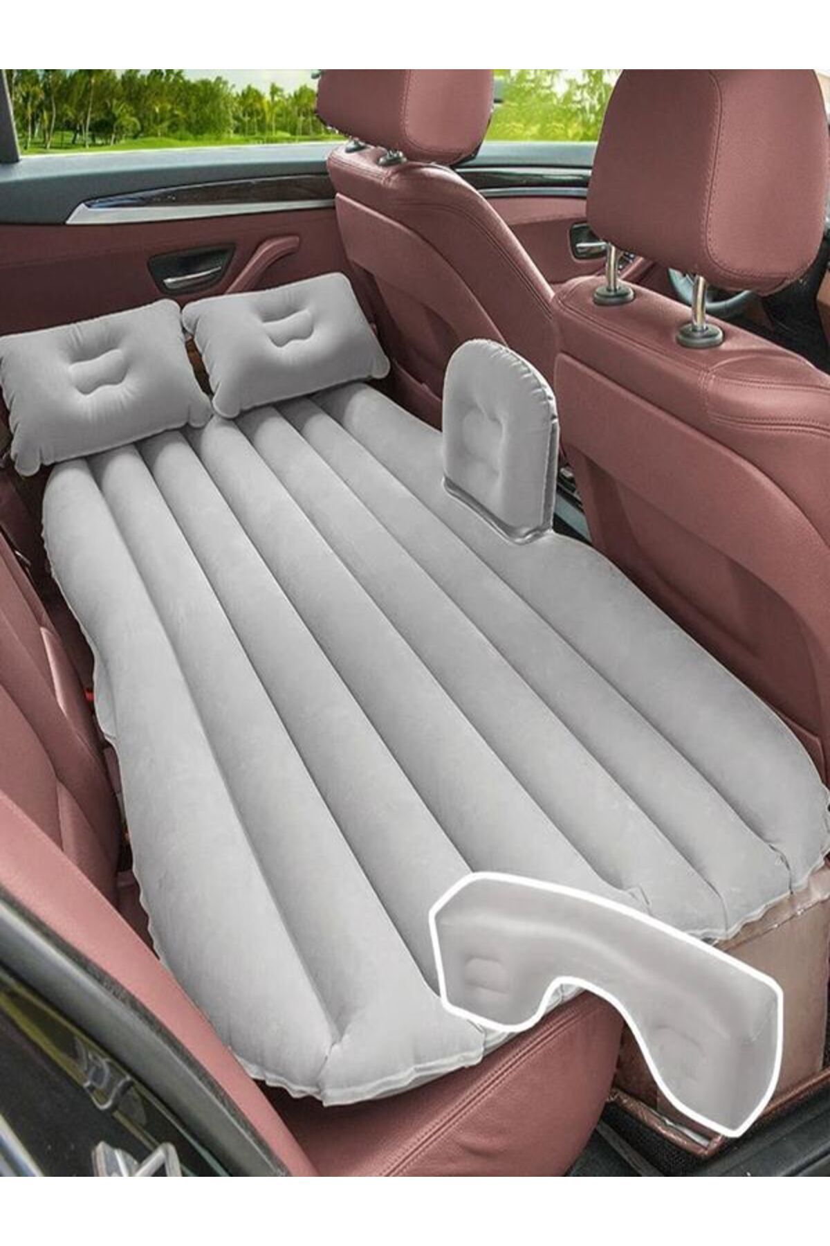 Şişme Yatak Arka Koltuk İçin 2 Adet Yastıklı, Araç İçi Yatak - küçük resim 4