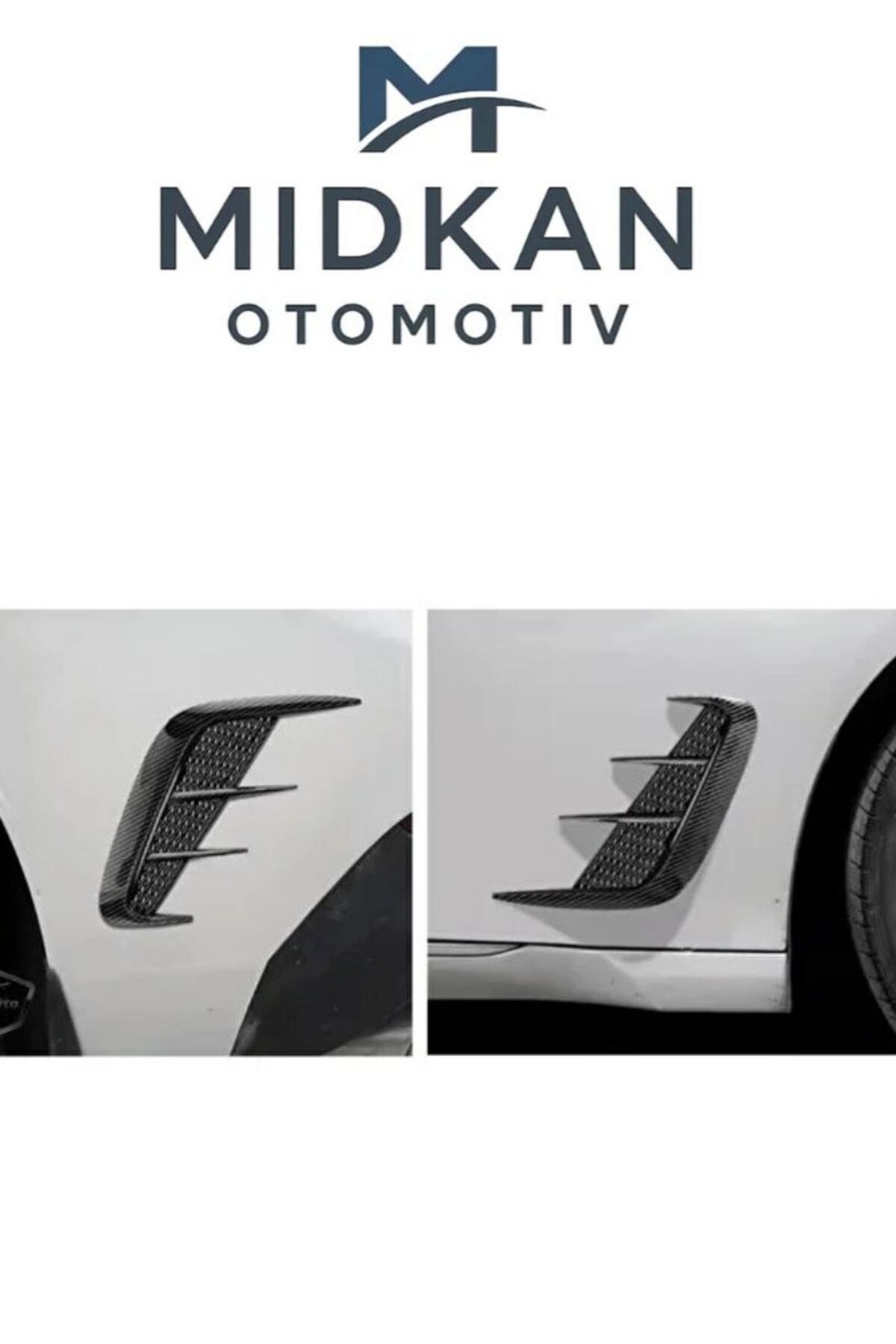 Üniversal Piano Black Esnek Tampon Kaput Çamurluk Venti Izgarası Spor Görünümlü - küçük resim 3