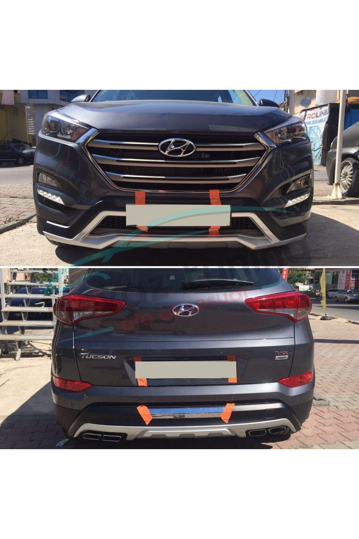 Hyundai Tucson Ön Arka Tampon Koruma Difüzör 2015-2018 Arası - küçük resim 2