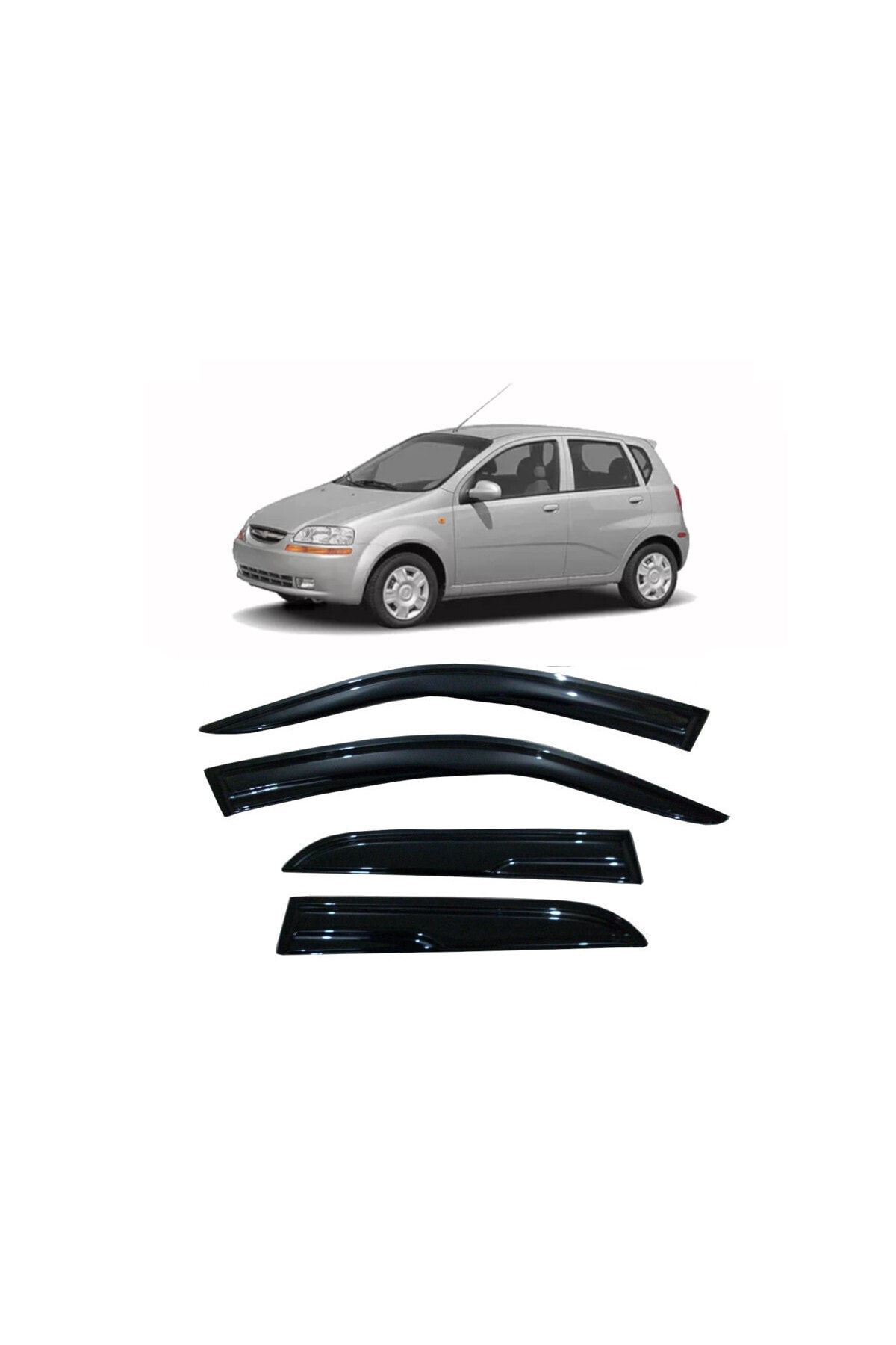 Chevrolet Kalos Hb Cam Rüzgarlığı 4 Parça 2004 Model Kalos Heçbek Kasa Uyumlu Bedava Kargo - küçük resim 1