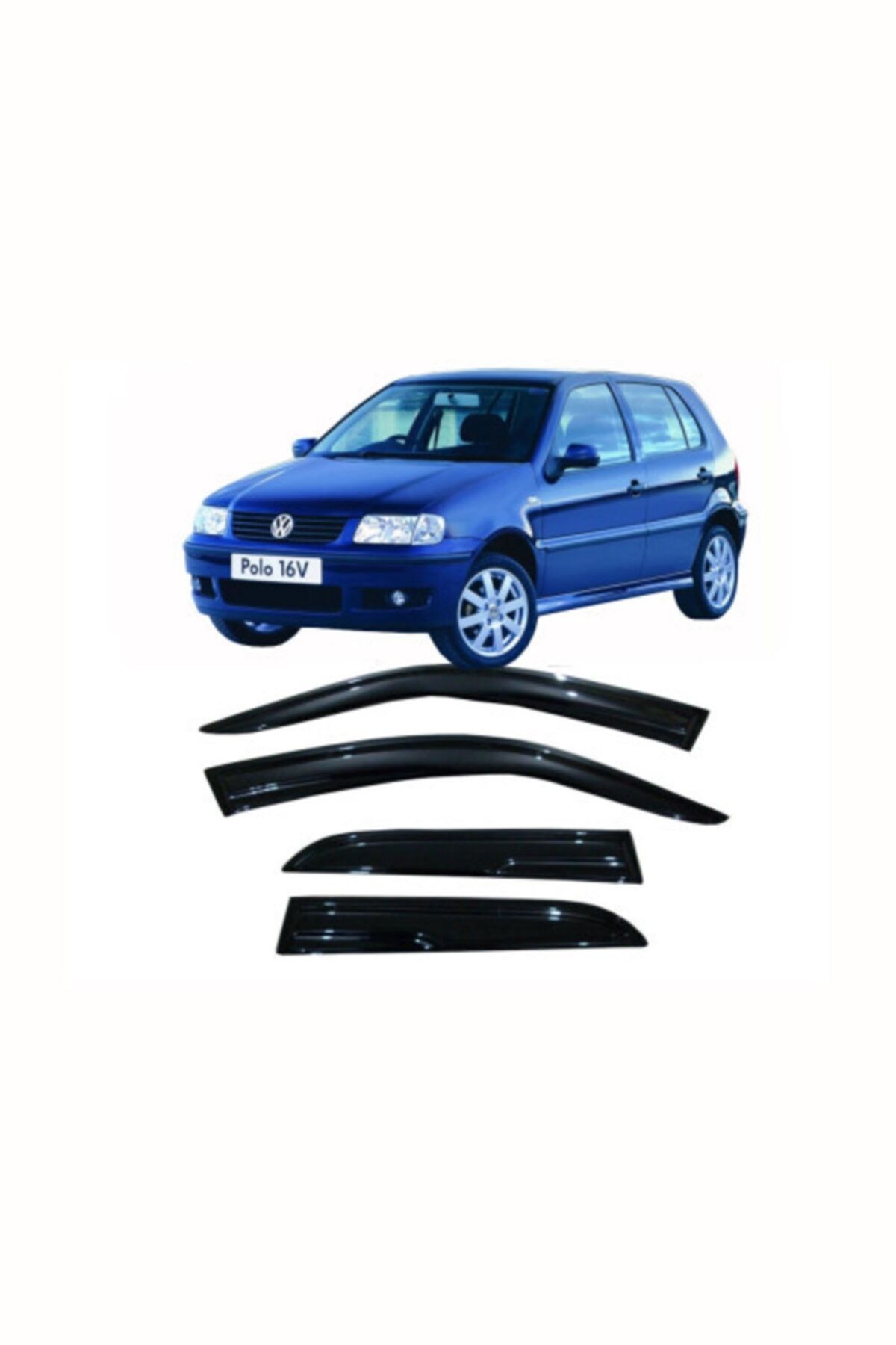 Vw Polo Hb Cam Rüzgarlığı 1997 Model Tam Uyumlu 4 Parça Parlak Siyah Şık Tasarımlı Tam Uyumlu - küçük resim 1