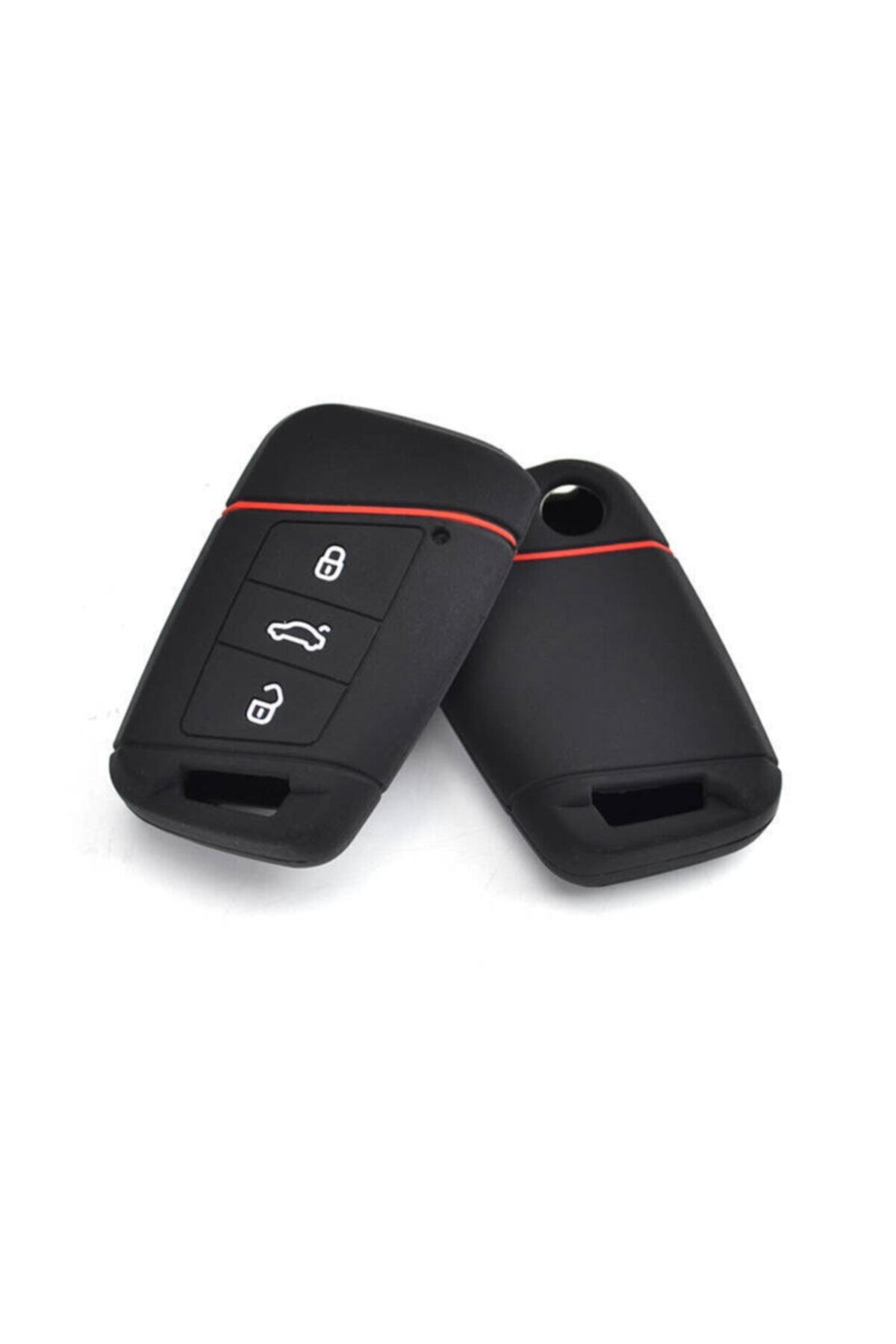 Volkswagen Passat Uyumlu Kırmızı Çizgili Silikon Kabı / Sypd54 - küçük resim 6